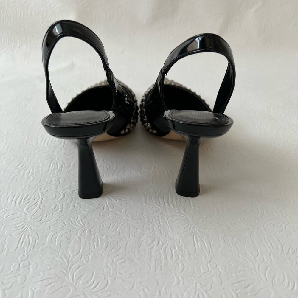 Michael Kors Chelsea Rhinestone Embellished Suede Slingback Pumps - Picture 3 of 4
